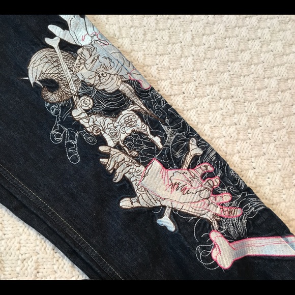 Class Player Men’s Embroidered Jeans Size 38 - Picture 6 of 7